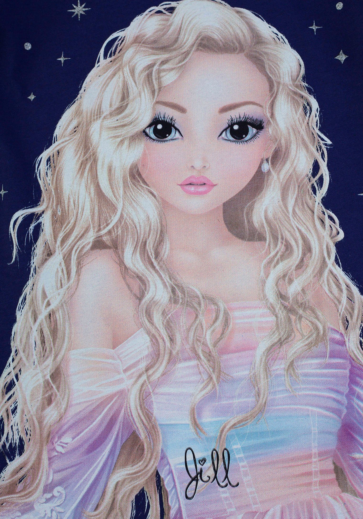 TOPModel Langarmshirt mit großem TOP Model Frontdruck