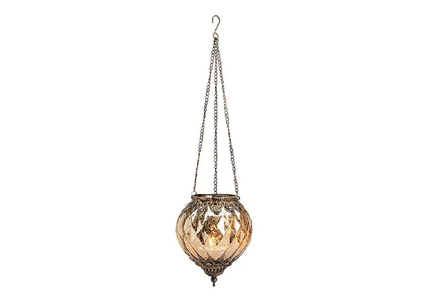 Wurm Windlicht Windlicht Marokko Glas 15,5/19 cm silber