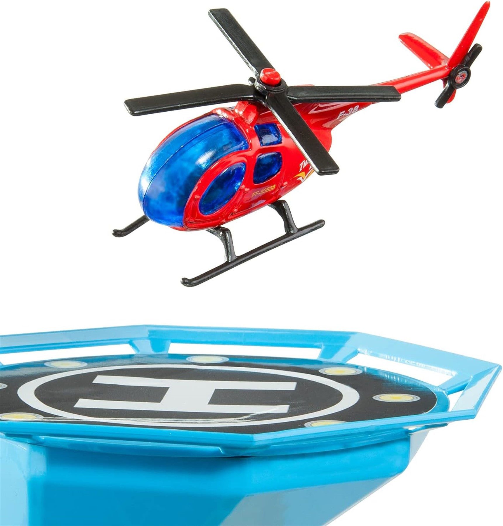 MOLTO Spiel-Parkhaus Parktower, Parkgarage mit 4 Spielebenen,4 Autos,1 Hubschrauber (komplettes Spielzeug -Set), Spielgarage mit 4 Spielebenen und 4 Spielzeug-Autos plus Hubschrauber
