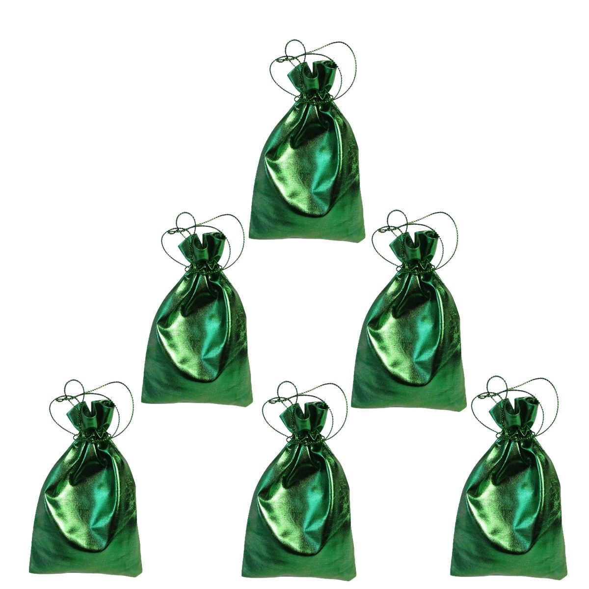 Alltagszauber befüllbarer Календарі Organzabeutel grün-metallic 10x15cm (6-tlg)