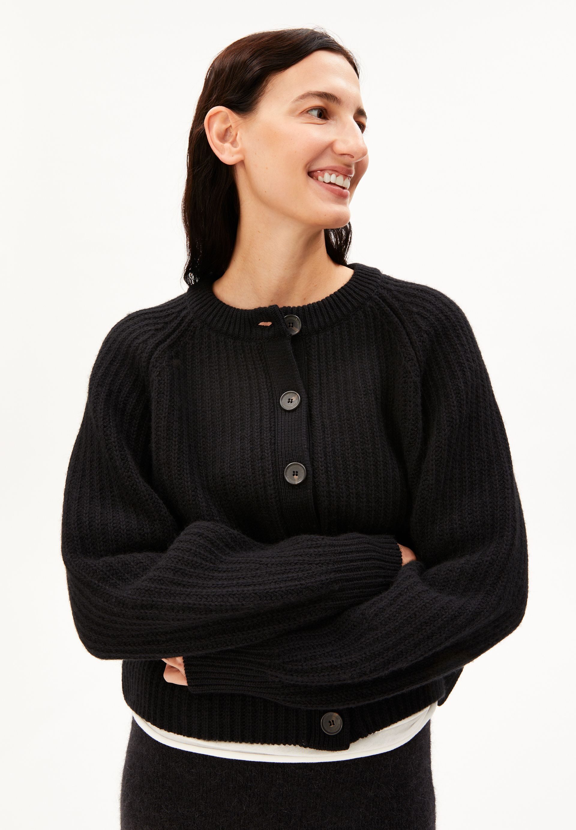 Armedangels Cardigan RIB KNIT Strickjacke aus Bio-Woll Mix (Loose Fit)