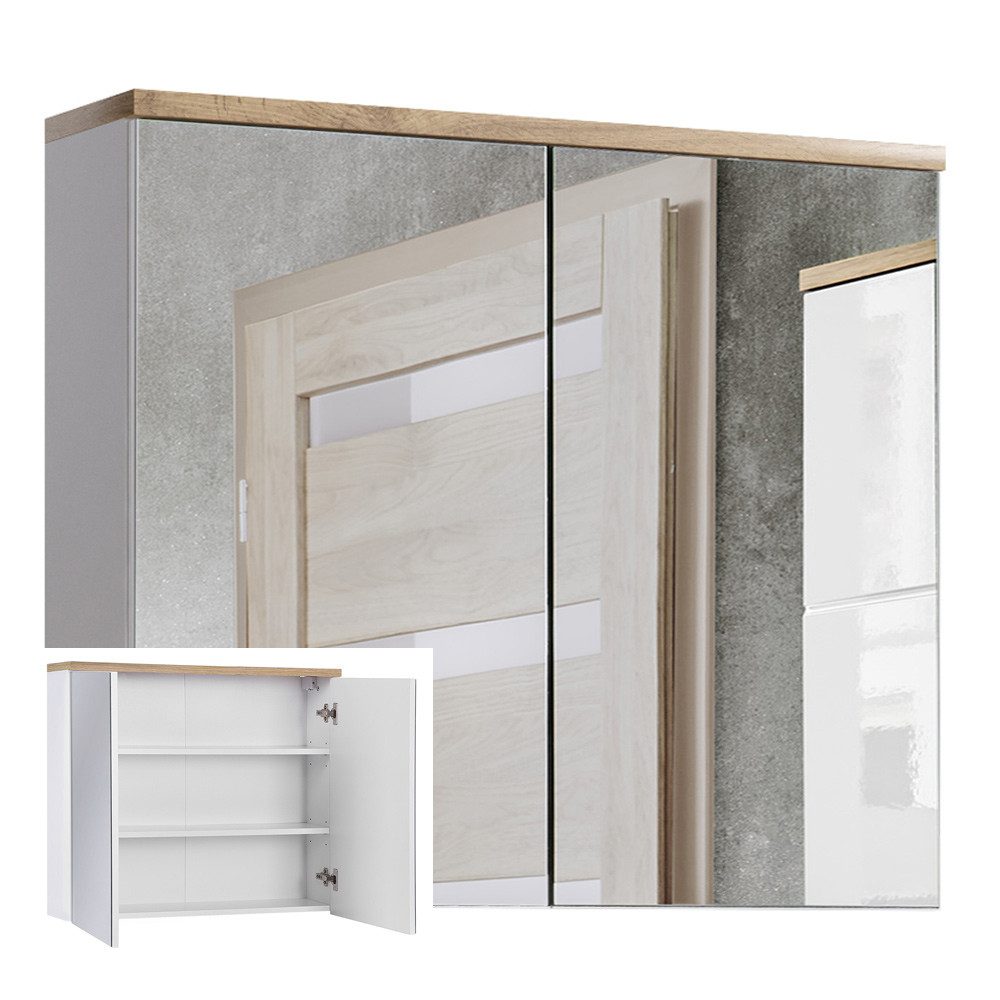 Lomadox Spiegelschrank SOLNA-56 80 cm, weiß günstig online kaufen