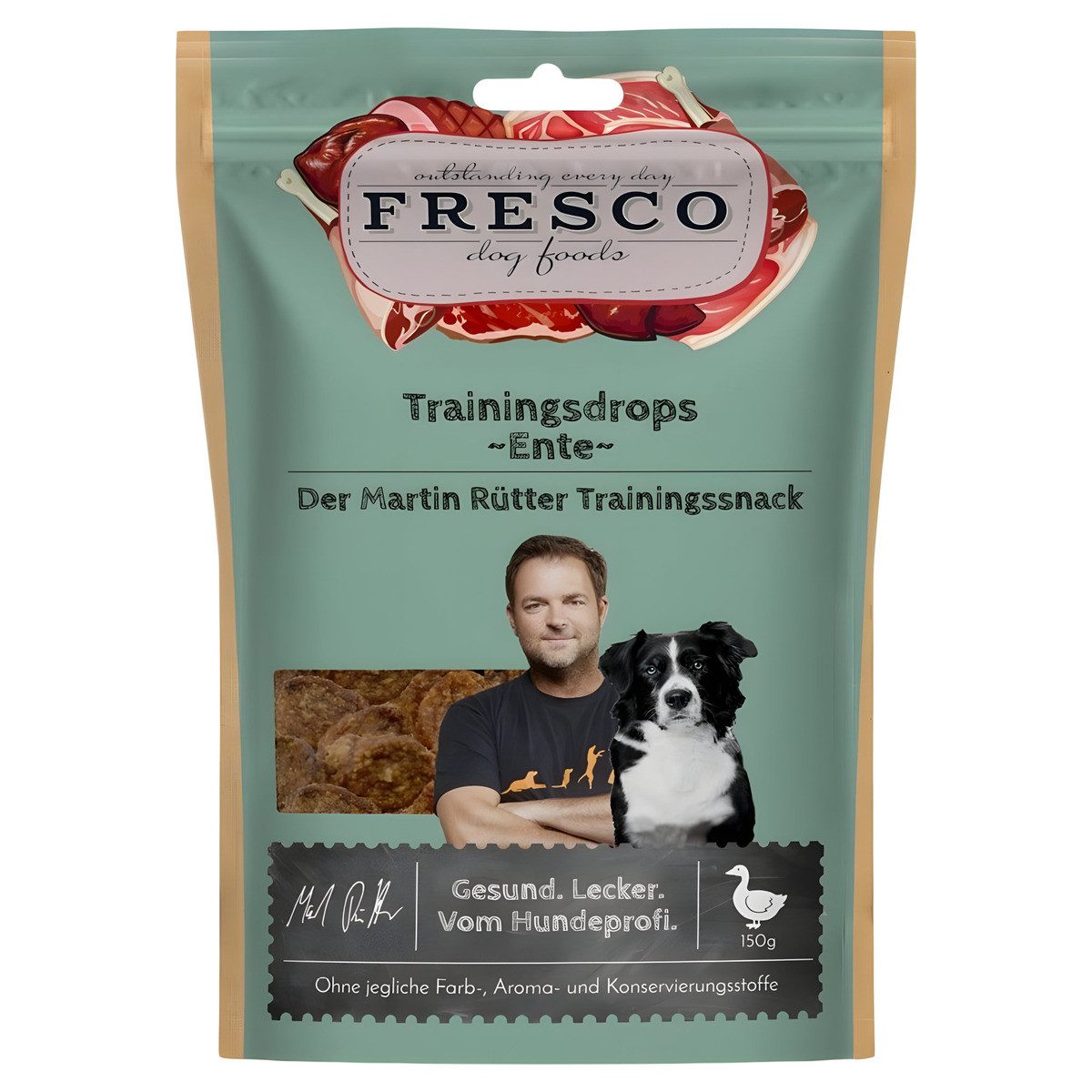 Fresco Dog Martin Rütter Trainingsdrops Ente 150 g, Snack für: Hund