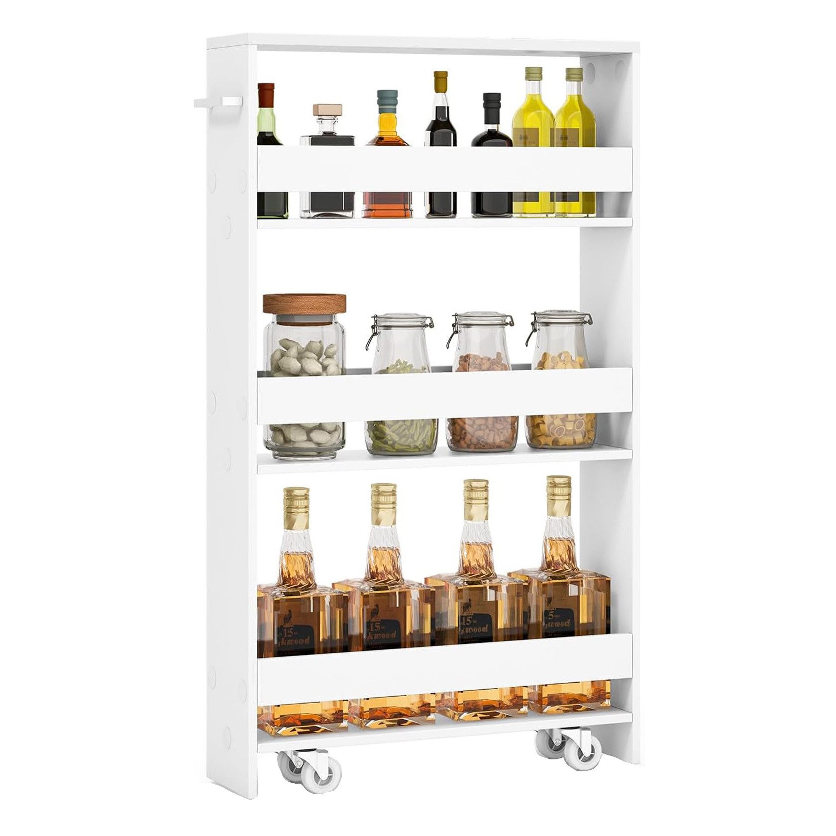 KOMFOTTEU Regalwagen Nischenregal, 4 Ebenen, mit Griff günstig online kaufen