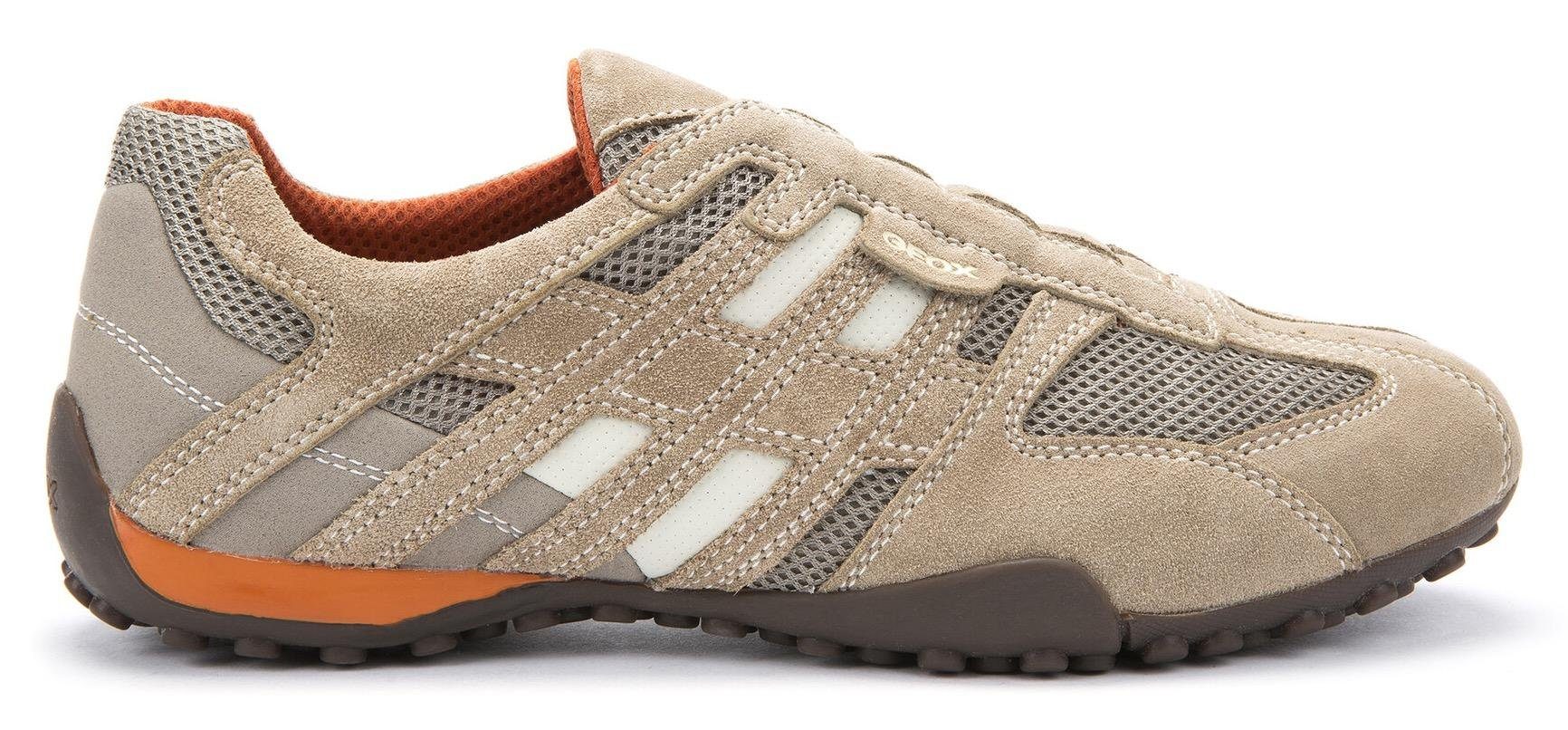 Geox Geox beige-orange Membrane Spezial Slip-On modischen UOMO Sneaker mit SNAKE Ziernähten mit und