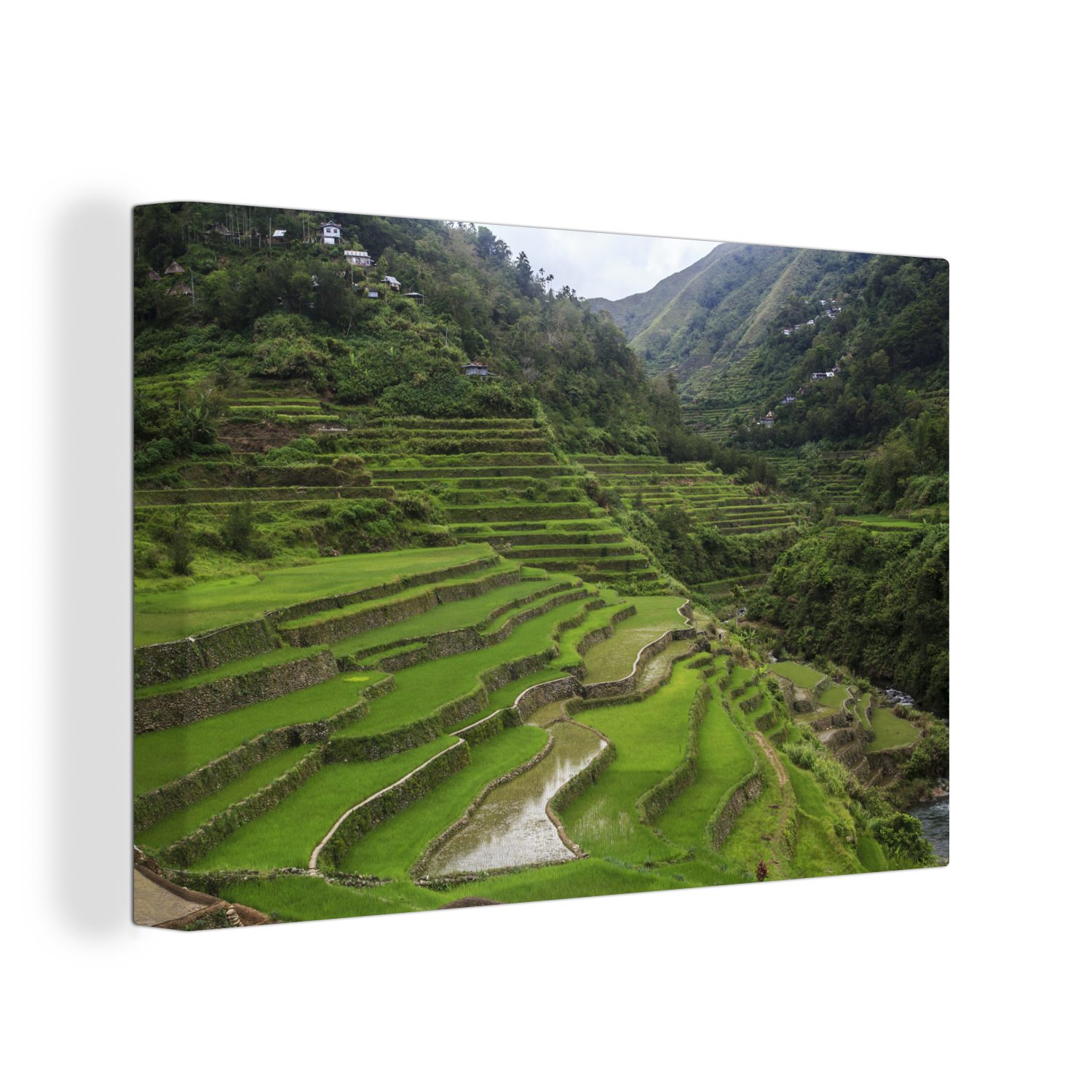 OneMillionCanvasses® Leinwandbild Die Reisterrassen von Banaue auf den Philippinen, (1 St), Wandbild Leinwandbilder, Aufhängefertig, Wanddeko, 30x20 cm