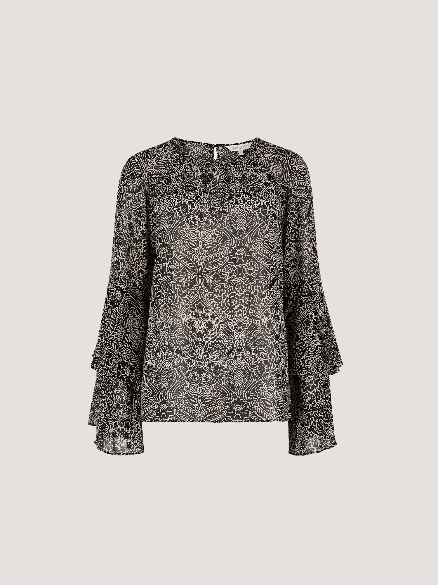 Apricot Rüschenbluse Leichte Bluse mit Rüschenärmeln