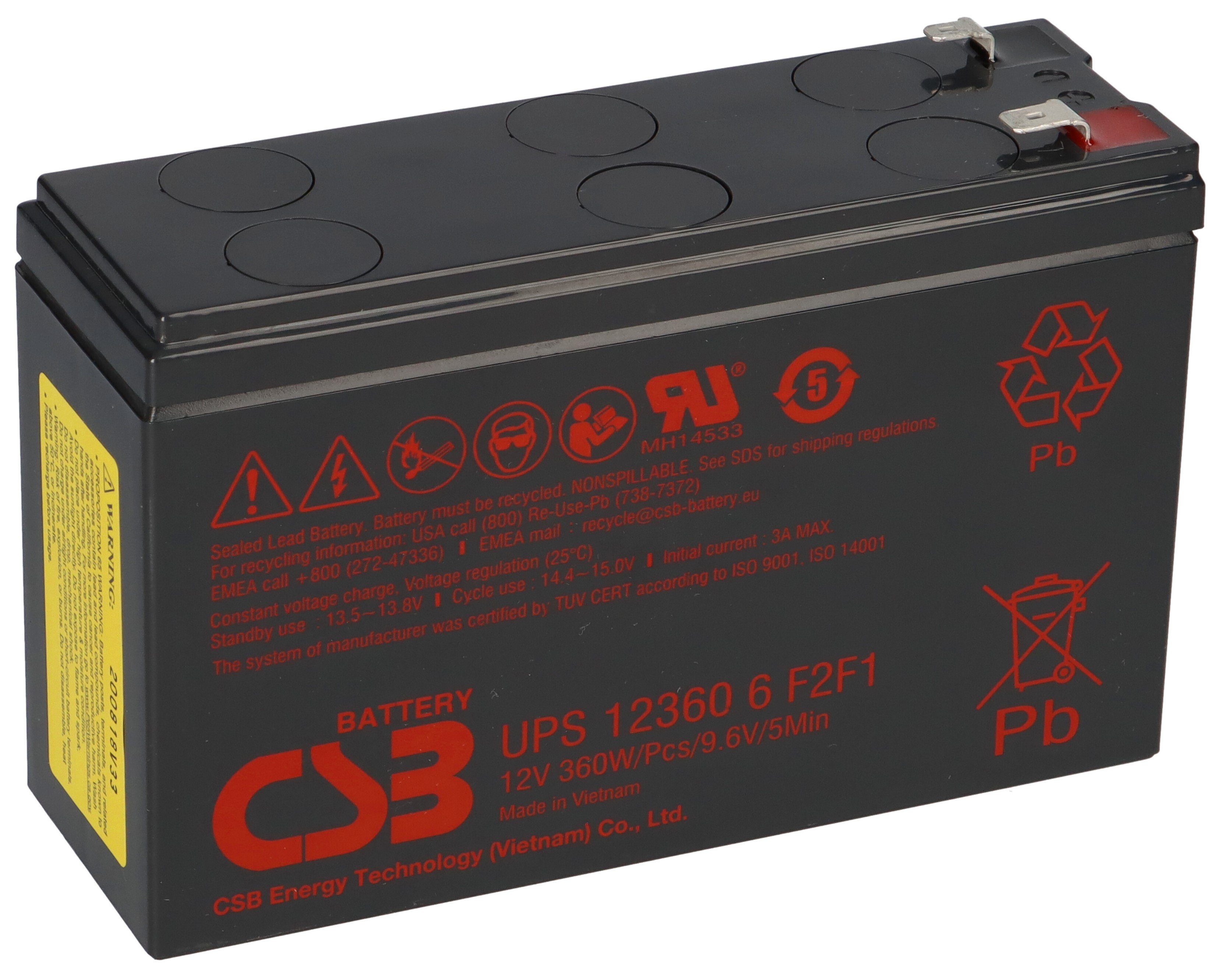 CSB CSB AGM Bleiakku 12V 7Ah UPS123606 F2F1 extrem hochstrom Akku Bleiakkus