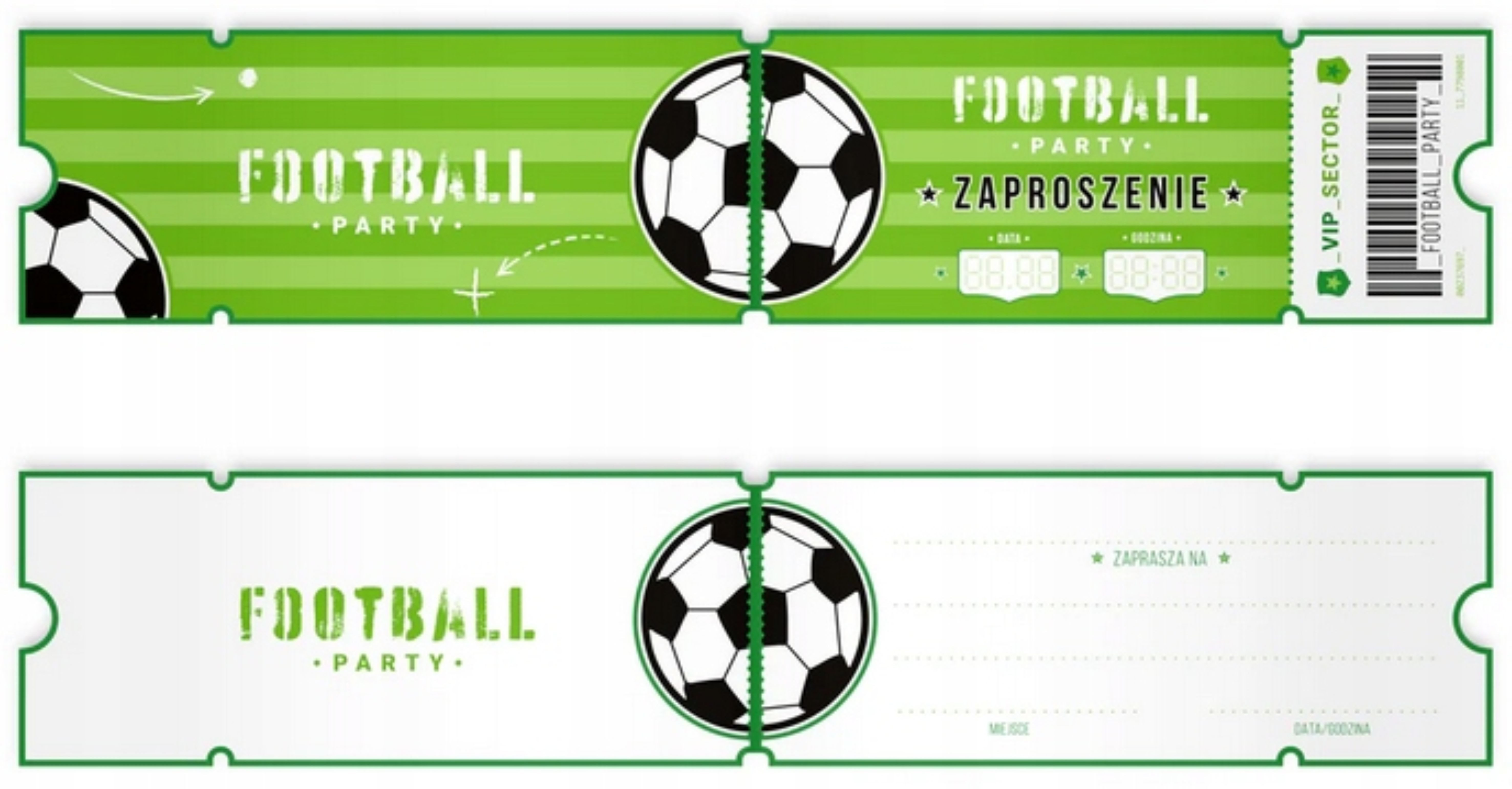 Festivalartikel Einladungskarten Fußball Einladungen 6er-Set – Ticket-Design für Kindergeburtstag