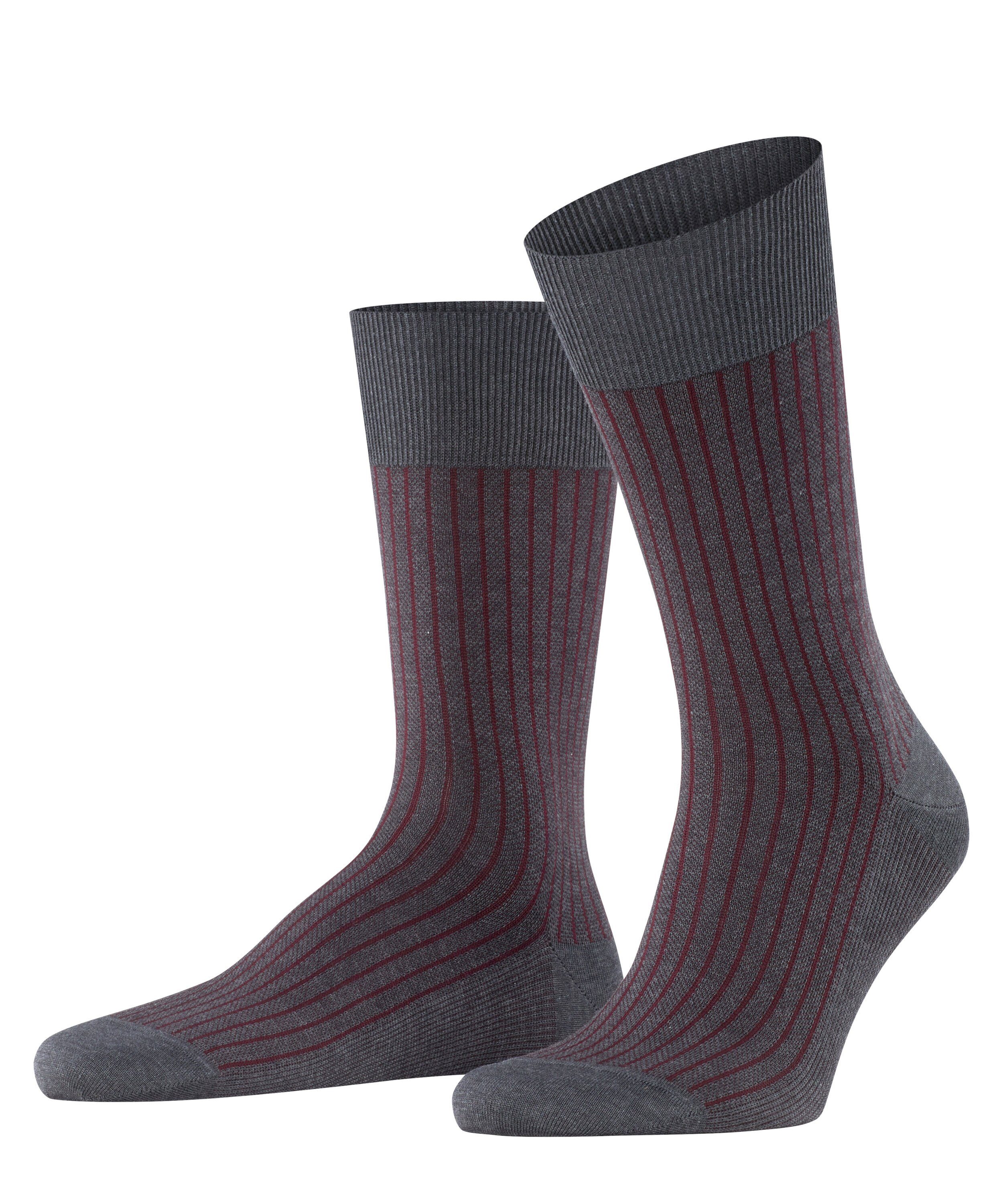 FALKE Socken Oxford Stripe (1-Paar) anthracite mel. (3096)