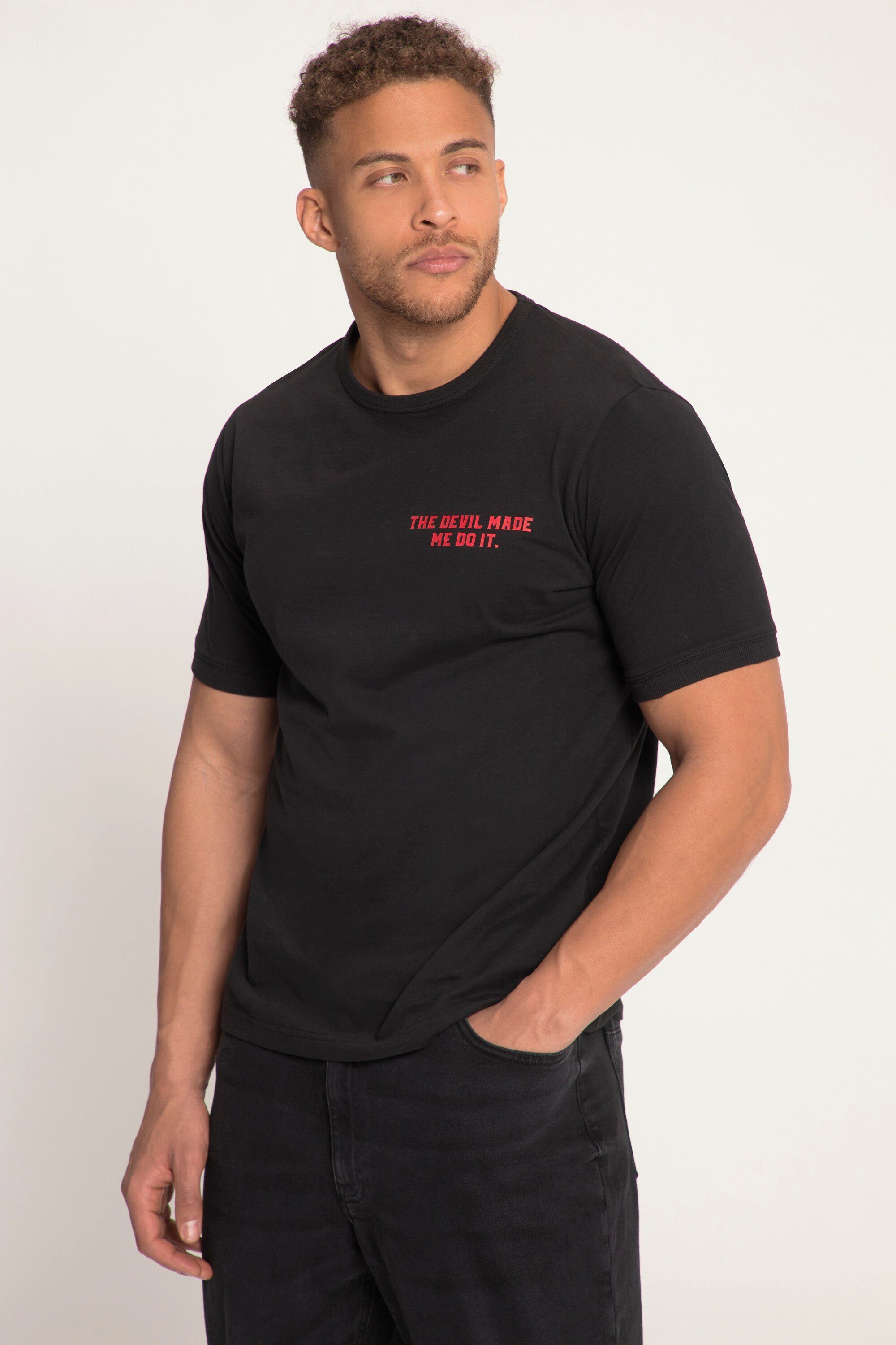 STHUGE T-Shirt Rundhals STHUGE Brust T-Shirt Rücken Print und