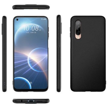 CoolGadget Handyhülle Black Series Handy Hülle für HTC Desire 22 Pro 6,6 Zoll, Edle Silikon Schlicht Robust Schutzhülle für HTC Desire 22 Pro Hülle