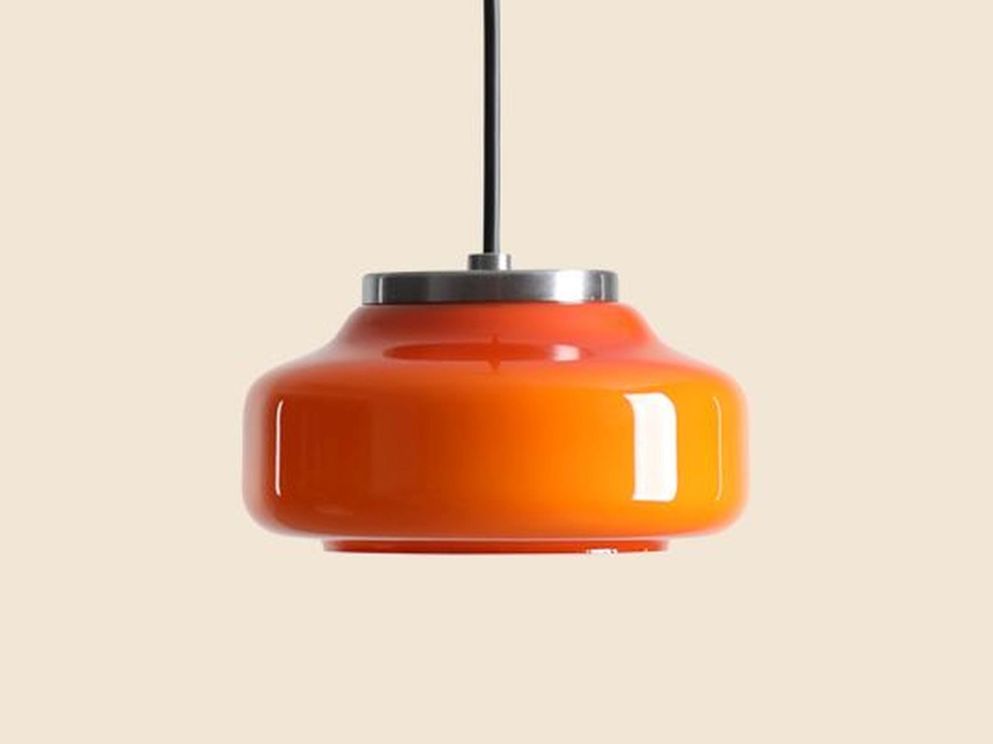 Licht-Erlebnisse Pendelleuchte ERAN, Metall Glas GX53 rund D: 16 cm H: max. 209 cm Orange Modern