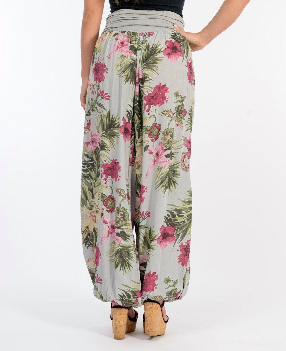 malito more than fashion Haremshose malito Damen Aladinhose mit floralem Muster, Haremshose zum Tanzen, Aladinhose mit floralem Muster Einheitsgröße
