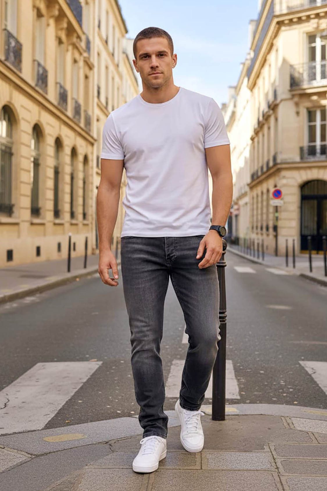 Reslad Stretch-Jeans Reslad Jeans Herren Regular Fit Hose Jeanshose RS-2125 5-Pocket Straight-fit Herren Hose