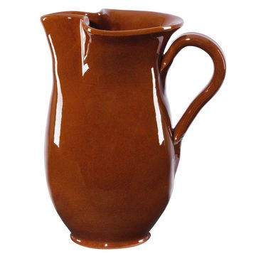 MamboCat Wasserkrug 1L Tonkrug rot-braun glasiert Wein-Krug rustikal antike Kanne