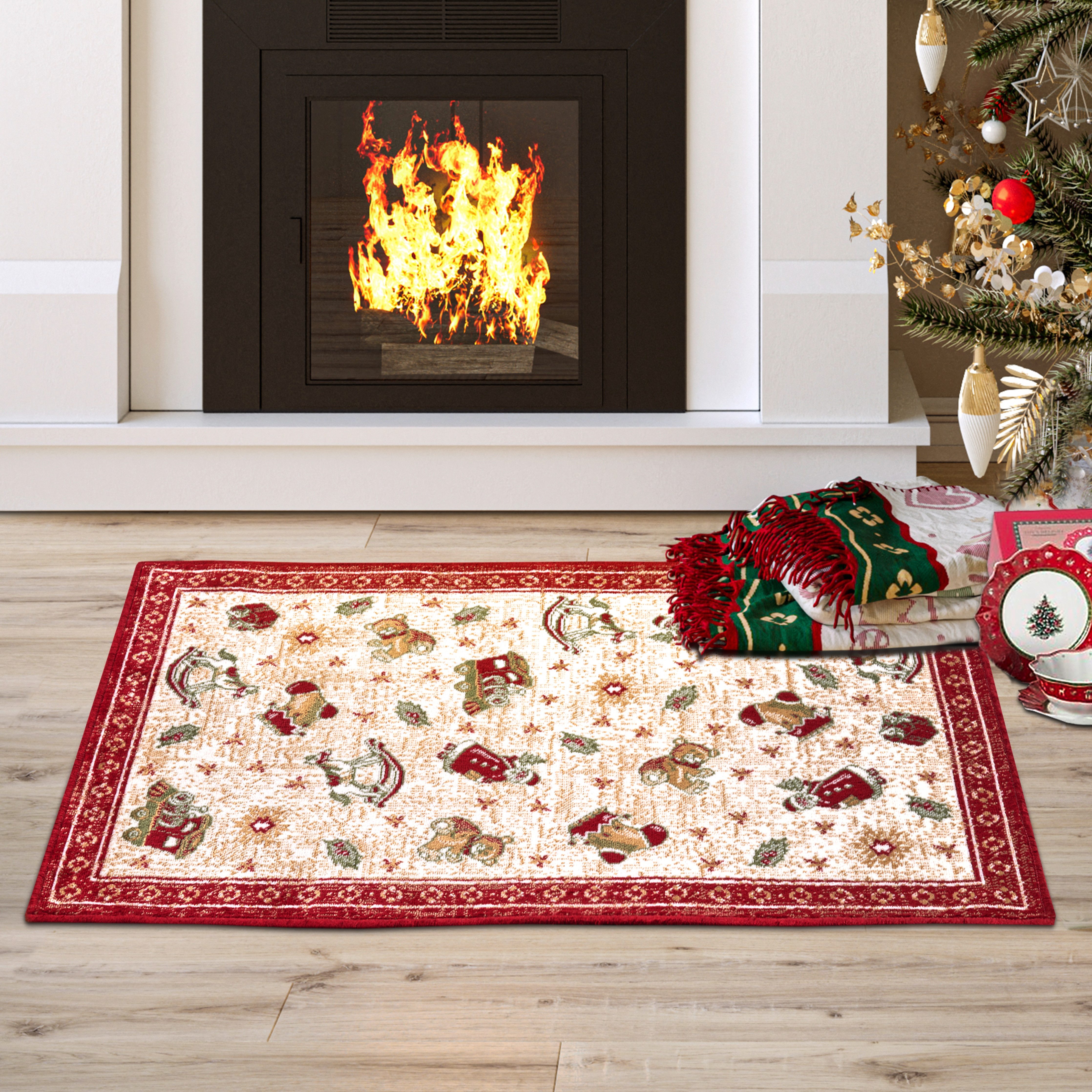 Villeroy & Boch Teppich Nostalgic Shine Toy's Delight, eckig, rund und Läufer, rechteckig, Höhe: 6 mm, Weihnachten, Wohnzimmer, Flur, Geschenk, Toys Delight, Dekoration