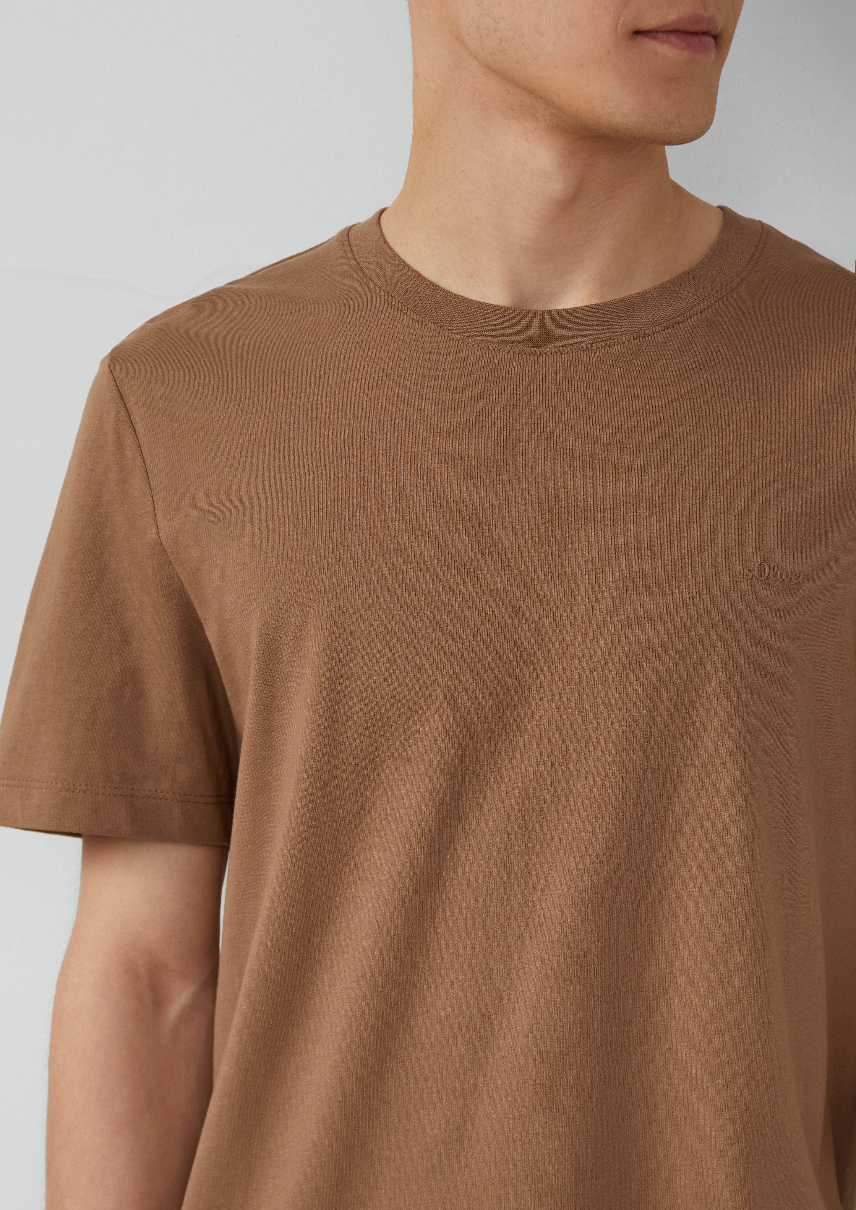 s.Oliver Kurzarmshirt Baumwoll-T-Shirt mit Logo-Print Logo günstig online kaufen