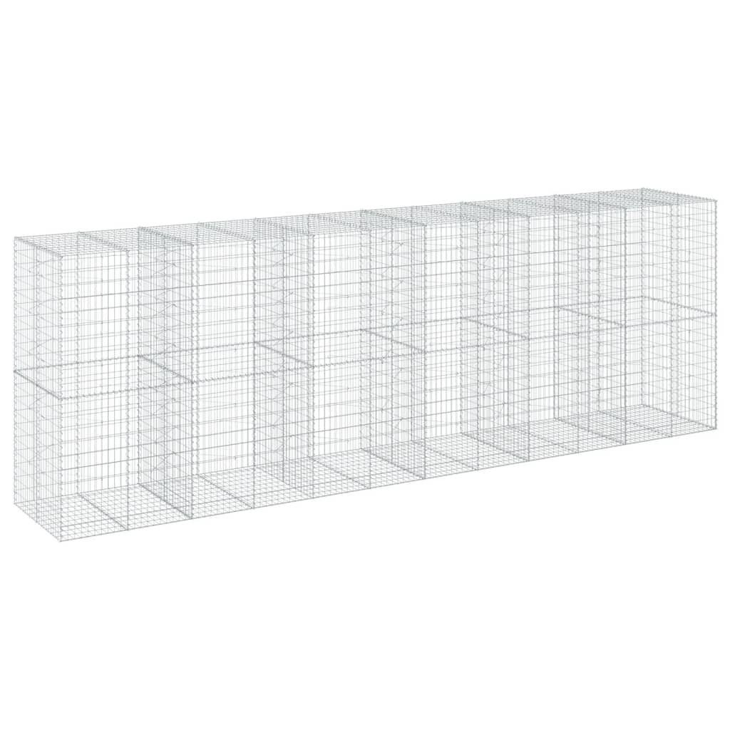 vidaXL Blumentopf Gabione mit Deckel 600x100x200 cm Verzinktes Eisen (1 St)