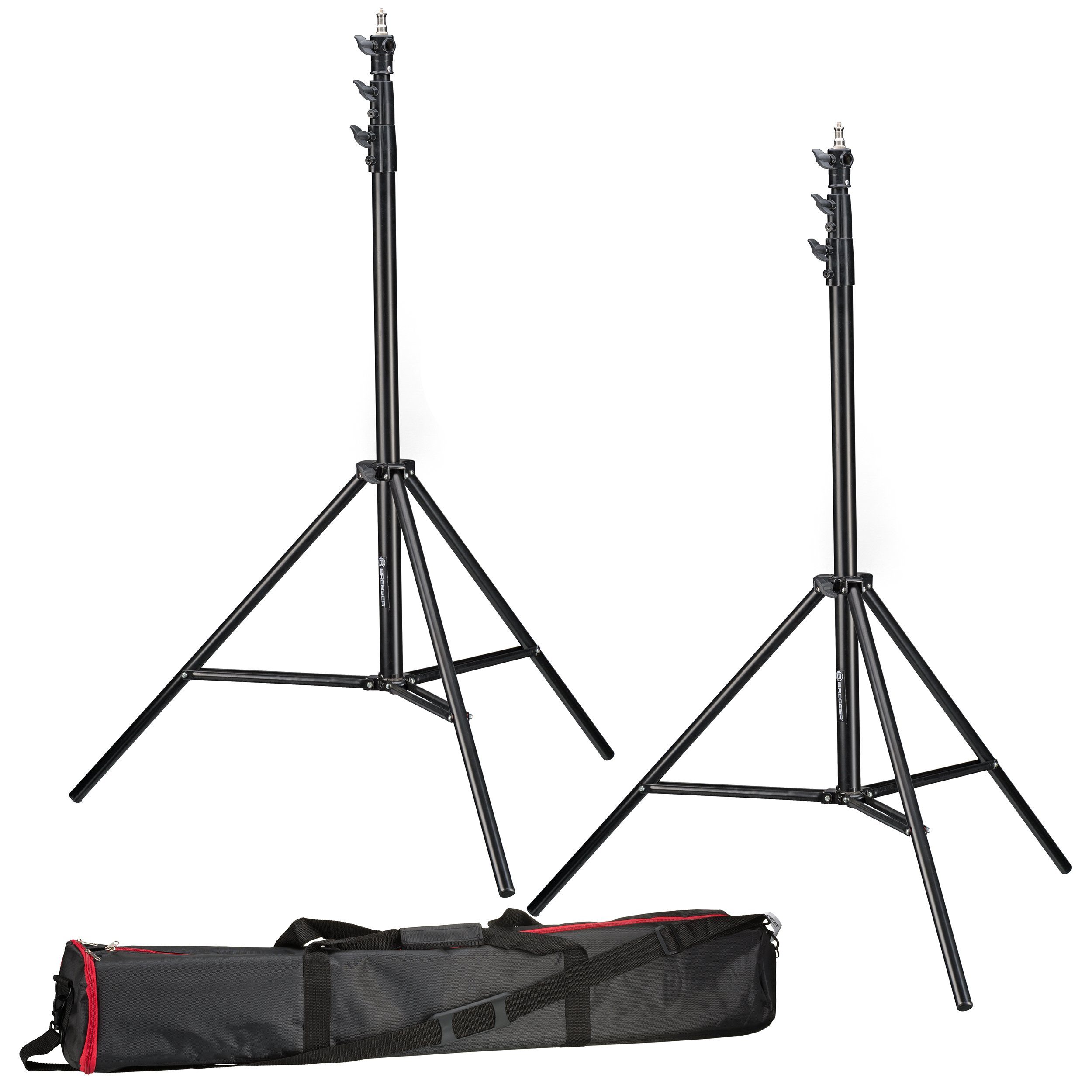 BRESSER 2x BR-TP280 PRO-1 Stativ (280 cm) + Tasche Lampenstativ
