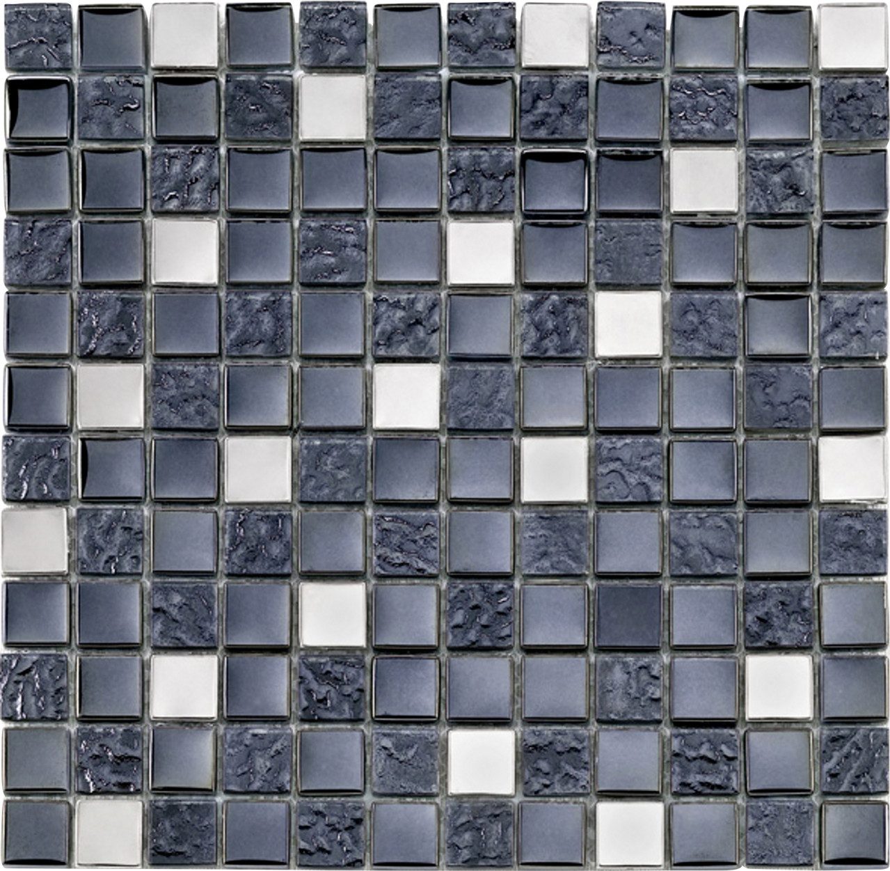 KNG Mosaikfliese Rustica Maxi 30 x 30 cm schwarz, Glas, Schwarz