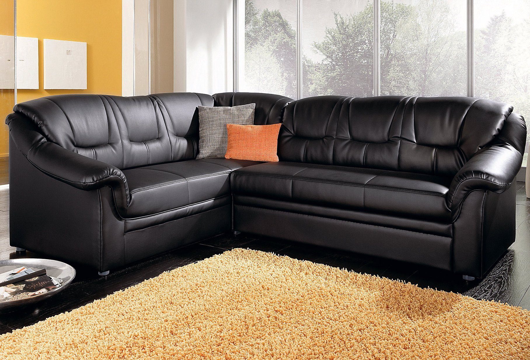 DOMO collection Ecksofa "Montana, zeitlose Rückensteppung, bequeme Armlehne günstig online kaufen
