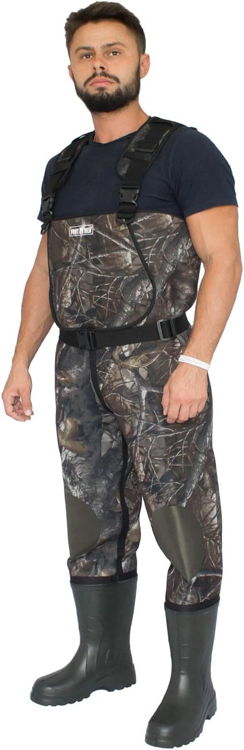 Fortmen Wathose Neopren 5mm Herren mit Stiefel wasserdicht Anglerhose