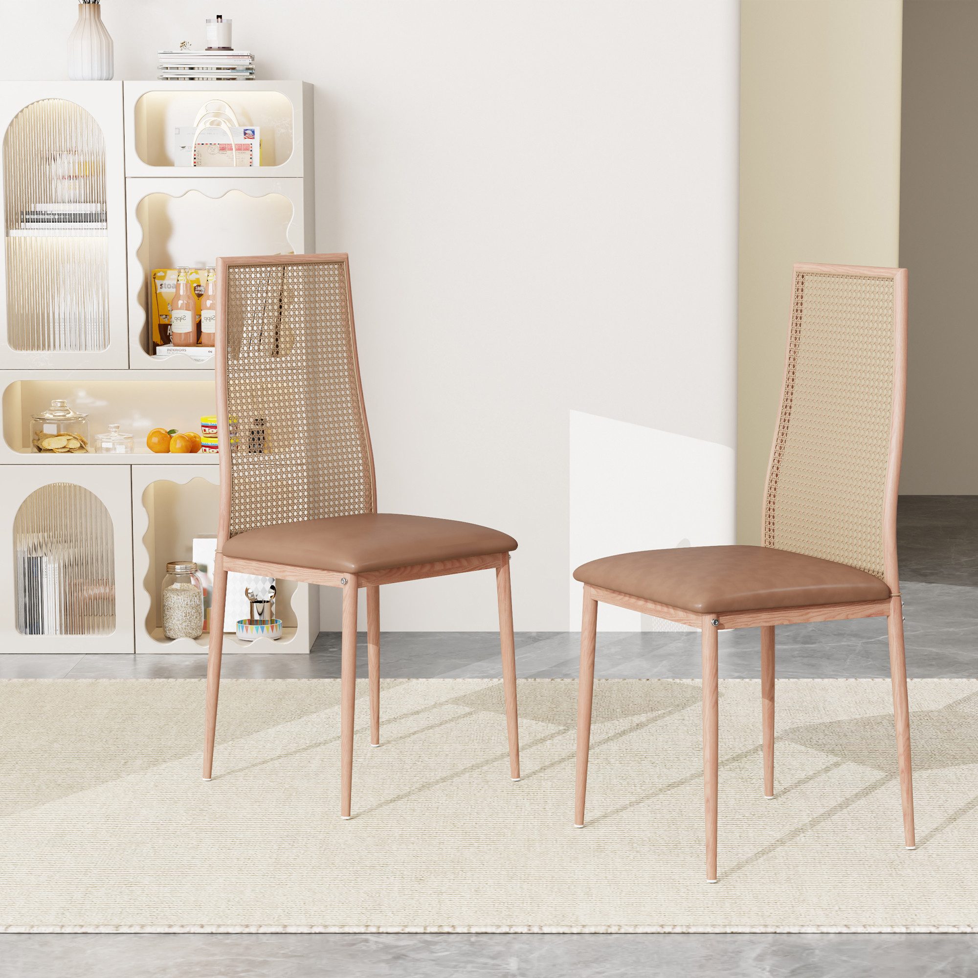 FUROKOY Esszimmerstuhl Stuhl Rattansessel Wohnzimmerstühle mit günstig online kaufen