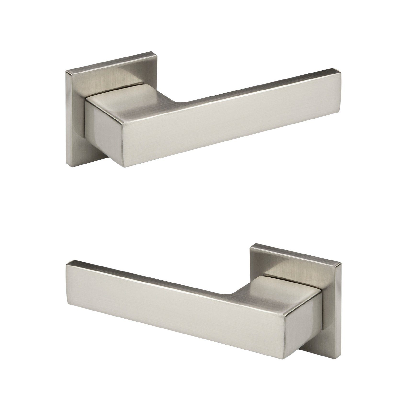 Hexim Drückergarnitur Türklinke Q06.50 nickel matt, Zimmer Türgriff WC / Bad Aluminium matt in 4 Farben - Ricardo Borelli Q06 (Türklinke) Türbeschläge Innentüren door handle