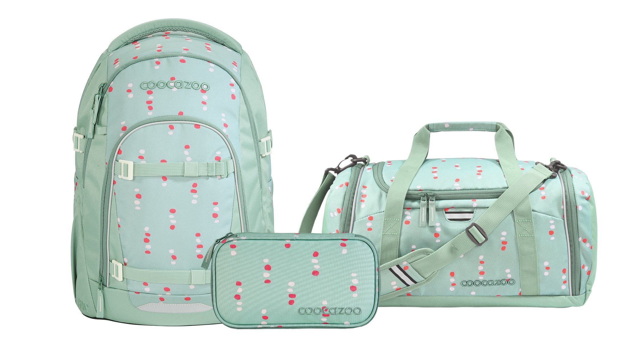 Schulranzen Schulrucksack-Set MATE Dancing Dots 3-teilig