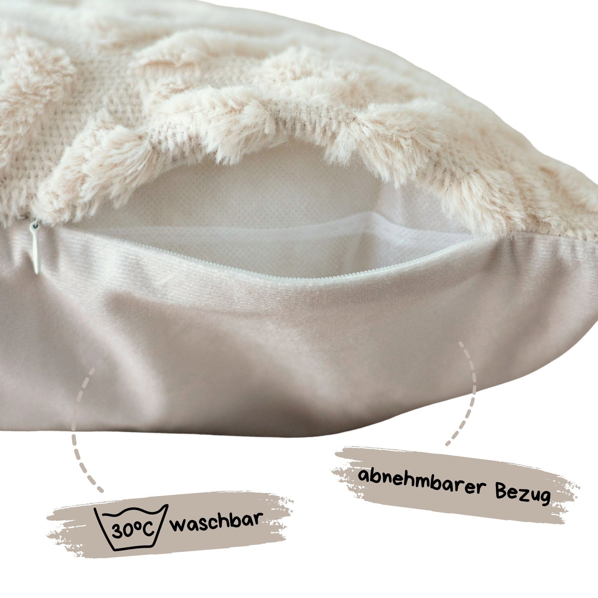 REALLaxx Dekokissen Boho, Vintage Optik 45x45 cm Sofakissen Kissenbezug mit Füllung