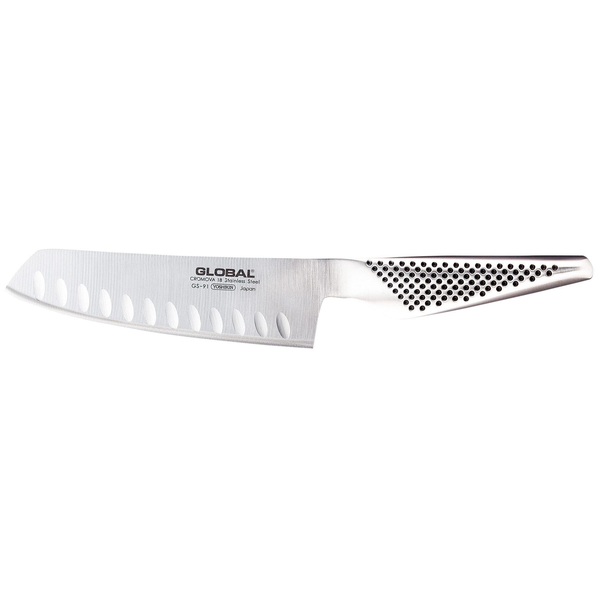 GLOBAL Santokumesser Gemüsemesser mit Kullen 13 cm GS-91