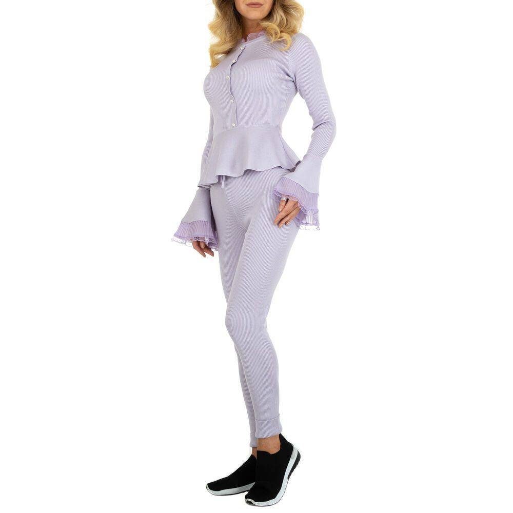 Ital-Design Freizeitanzug Damen Freizeit, Stretch Zweiteiler in Lila günstig online kaufen