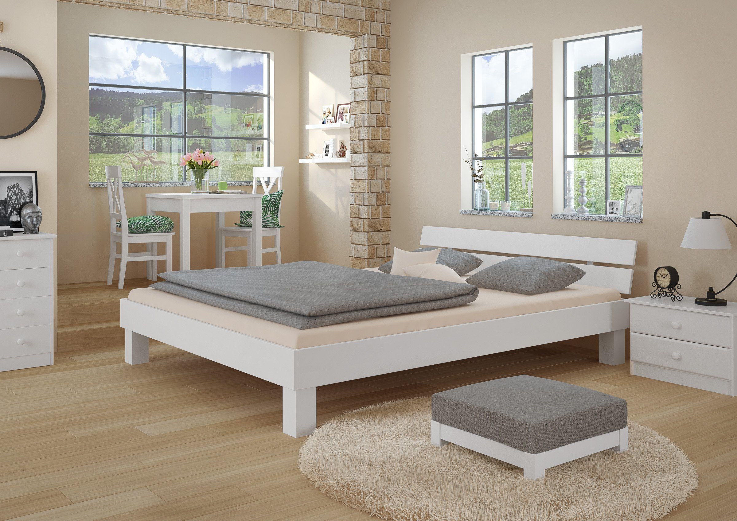 ERST-HOLZ Bett Massivholzbett Echtholzbett Buche massiv günstig online kaufen