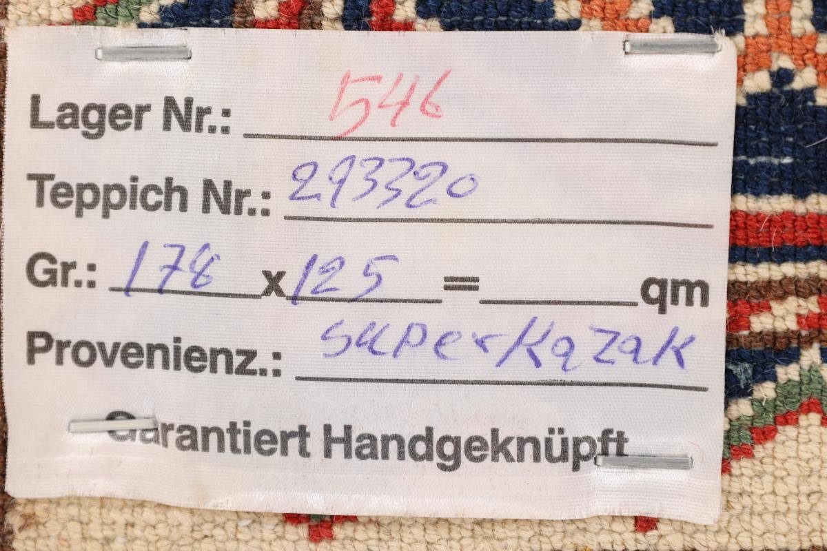 Orientteppich Super Kazak 126x179 Höhe: Trading, Orientteppich, 5 mm Handgeknüpfter Nain rechteckig