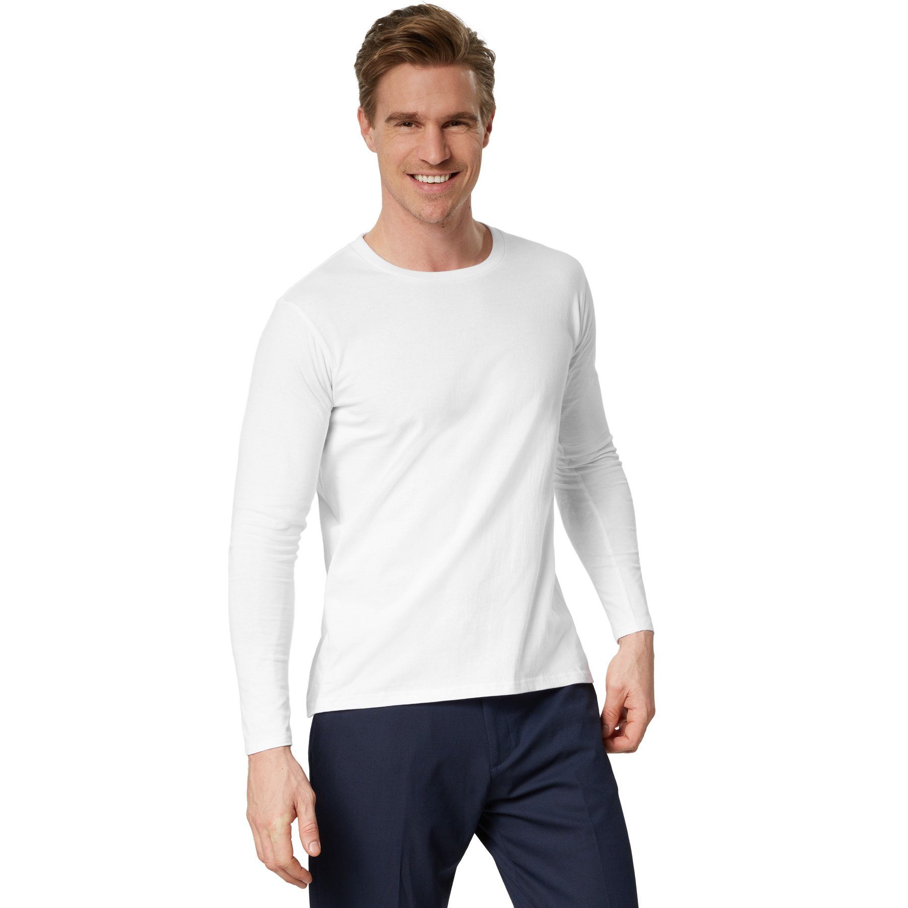 dressforfun Longsleeve Langarm-Shirt Männer Rundhals