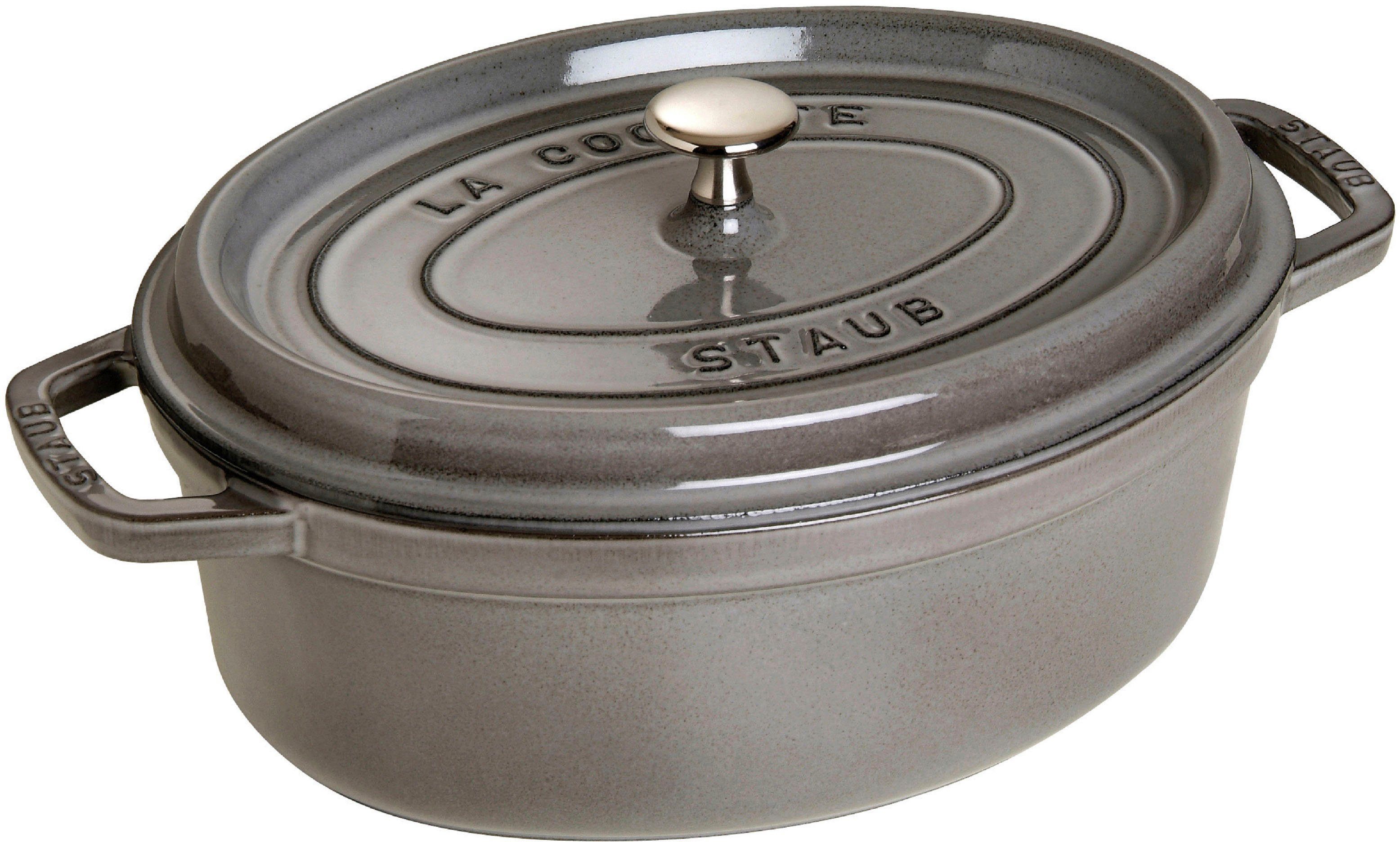 Staub Bräter Cocotte, Gusseisen (1-tlg), robust, langlebig, perfekte Hitzeverteilung, Aromaregen-Deckel