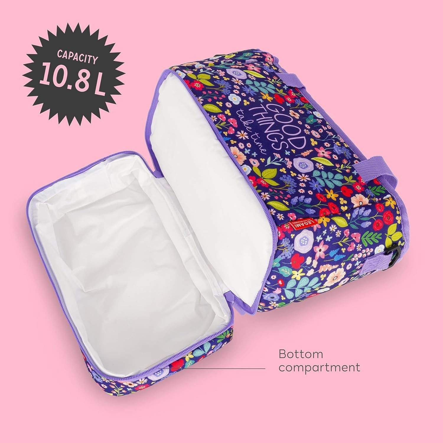Legami Federmäppchen Legami Lunch Bag Flowers, 10,8 L, 33x22x15 cm, RPET