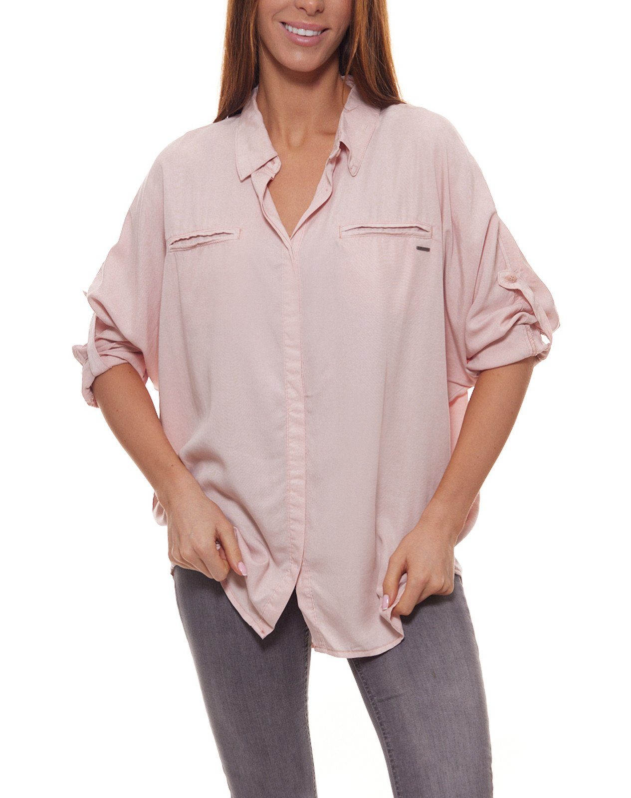 khujo Hemdbluse »khujo Myma Hemd-Bluse coole Damen Sommer-Bluse in  Oversize-Passform Sommer-Bluse Rosa« online kaufen | OTTO