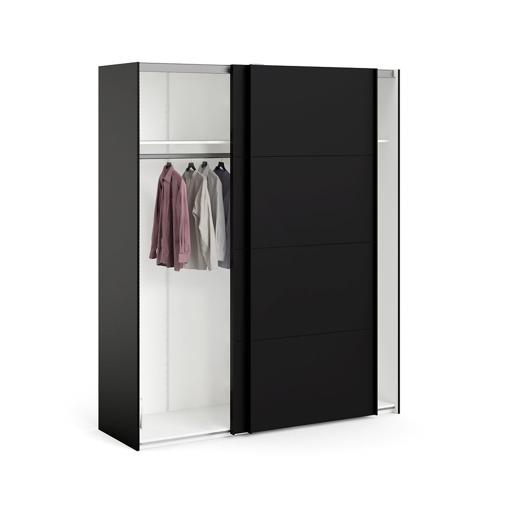 ebuy24 Kleiderschrank Firenze Schiebetürenschrank A6 2 mattschwarz Türen (1-St)