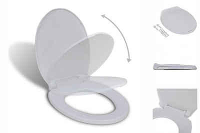vidaXL WC-Sitz Toilettensitz mit Absenkautomatik Weiß Oval Scharnier