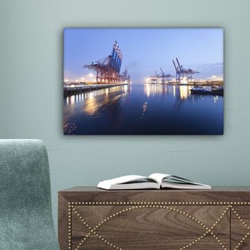 OneMillionCanvasses® Leinwandbild Hamburger Hafen, (1 St), Wandbild Leinwandbilder, Aufhängefertig, Wanddeko, 30x20 cm