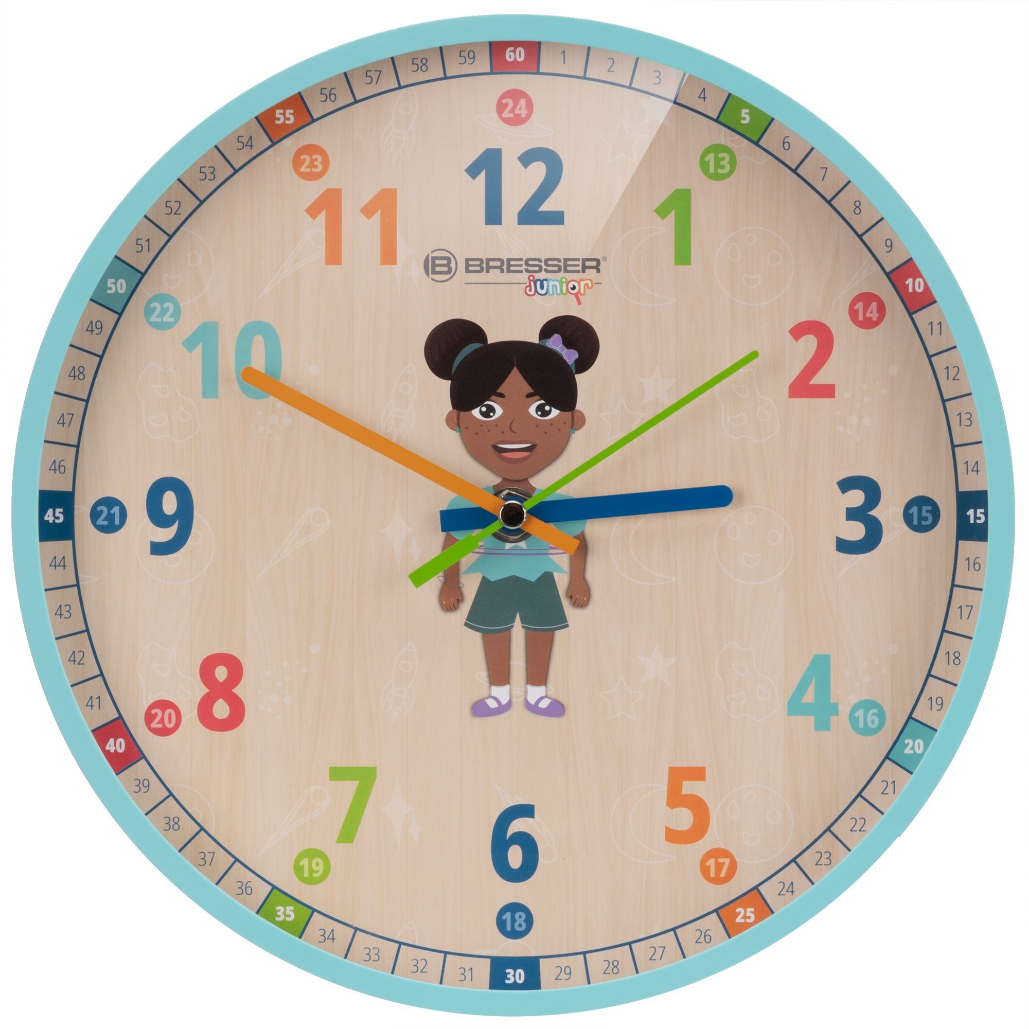 BRESSER junior Wanduhr Kinder-Wanduhr