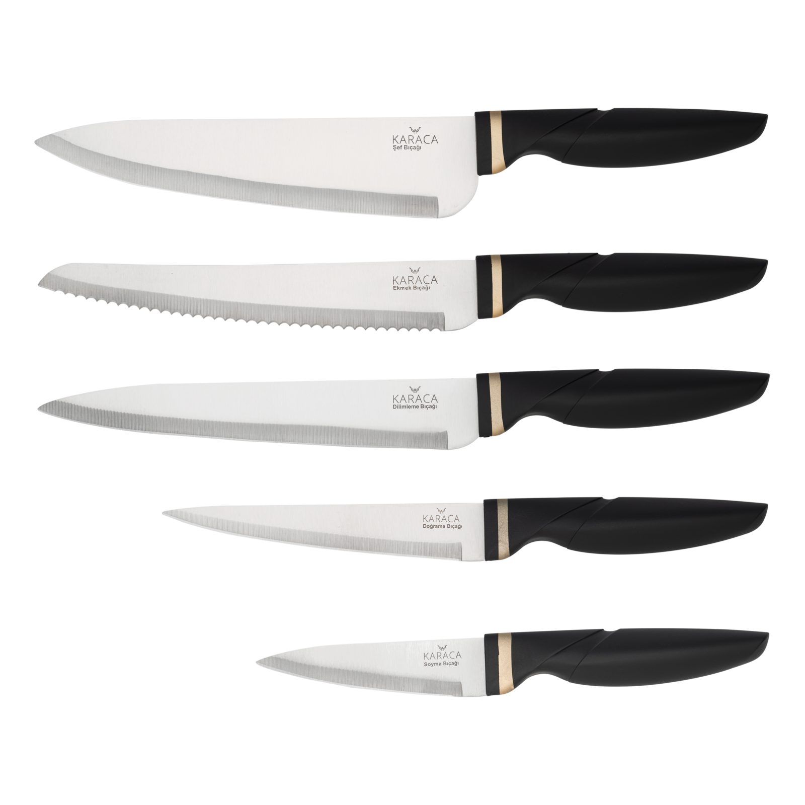 Messer-Set Karaca Proofcut 6 Teiliges Messerset Brotmesser Kochmesser Set Schwarz