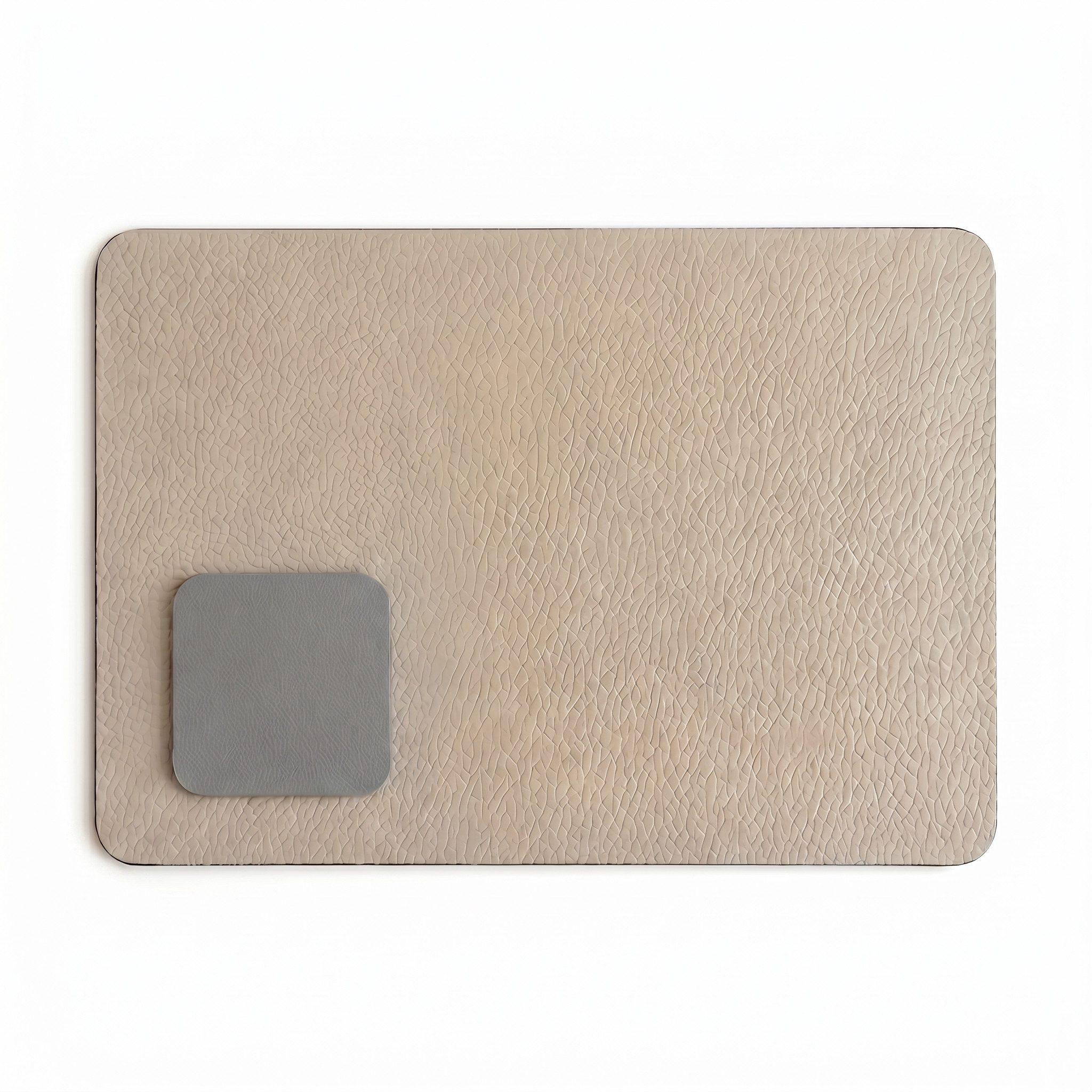 Arendo Platzset 6er Set Premium Tischset doppelseitig, Kunstleder, rutschfest, eckig, (Set, 12-St., 6 Tischsets, 6 Getränkeuntersetzer), wasserabweisend, abwischbar, Tellerunterlage & Getränkeuntersetzter