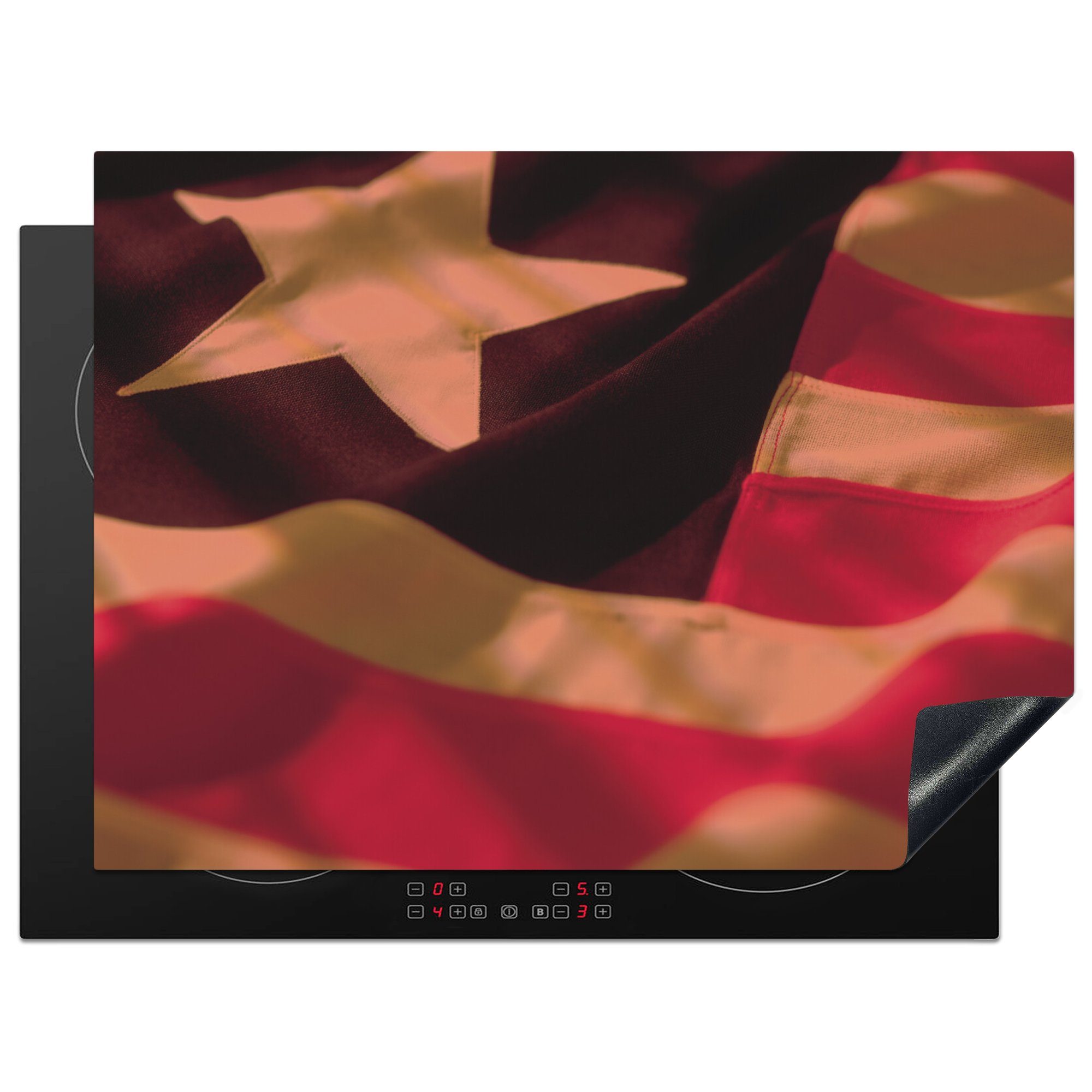 MuchoWow Herdblende-/Abdeckplatte Nahaufnahme der von Flagge Ceranfeldabdeckung Vinyl, Liberia, Arbeitsfläche Mobile cm, (1 tlg), nutzbar, 70x52