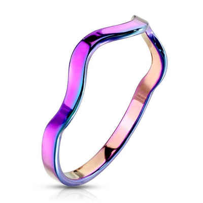 BUNGSA Fingerring Ring Wellendesign verschiedene Farben aus Edelstahl Damen (Ring, 1-tlg), Frauen Mädchen