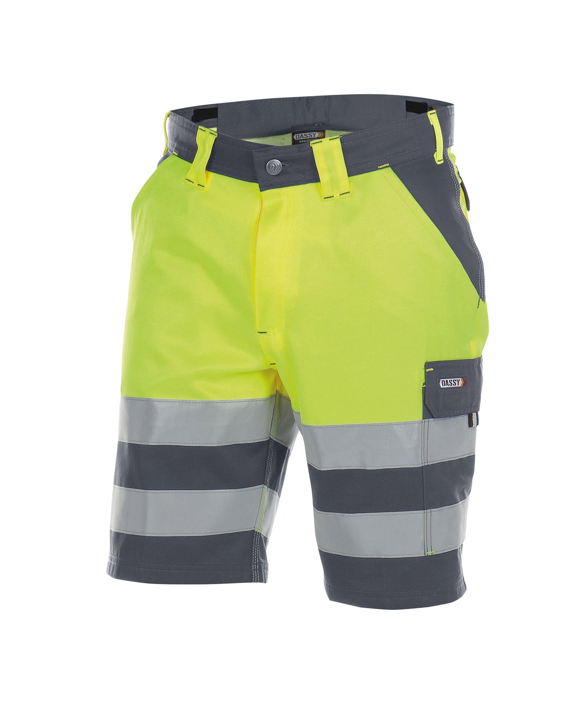 Dassy Arbeitsshorts Warnschutz-Shorts (1-tlg) zementgrau/neongelb Venna