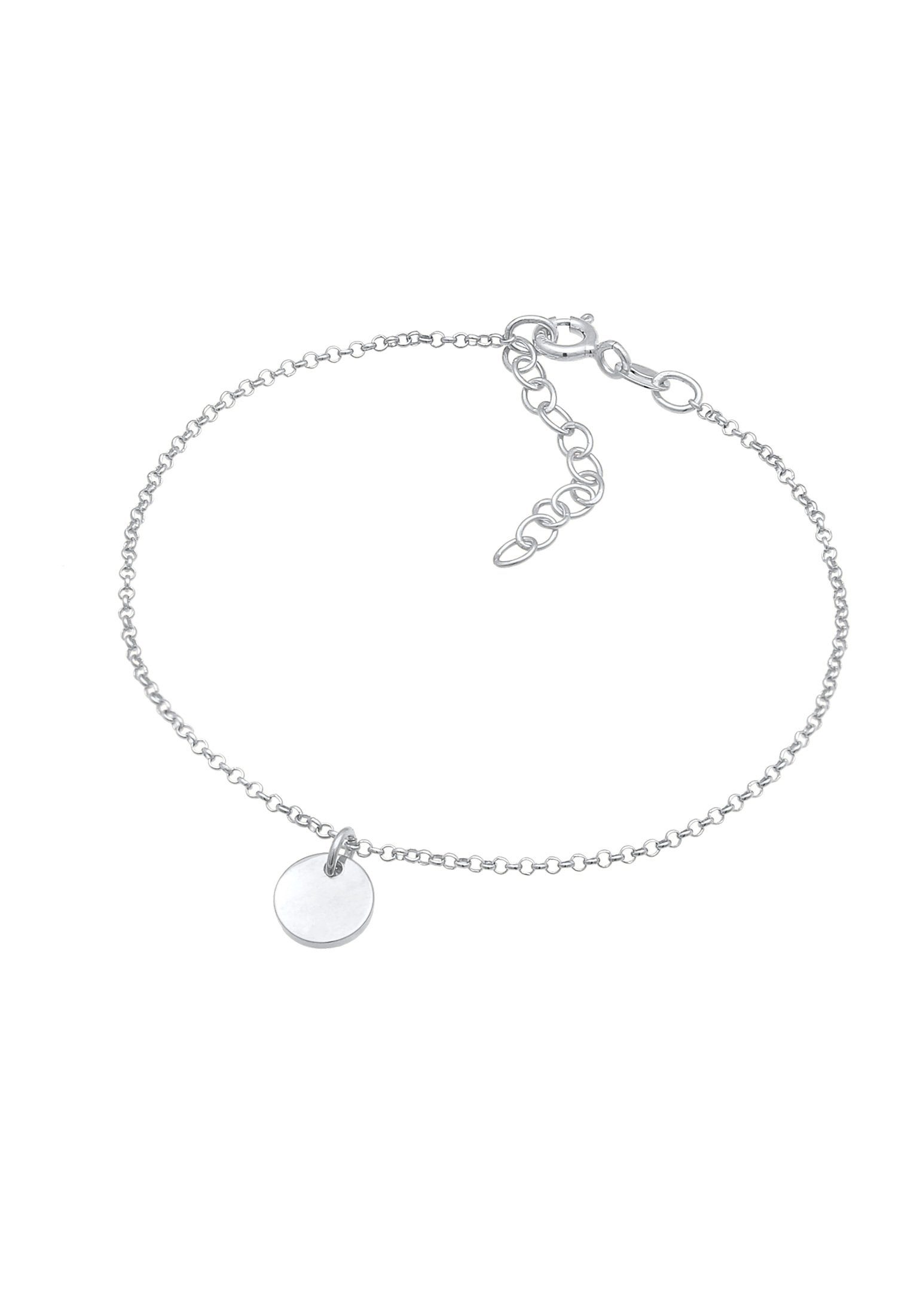 Armband Plättchen 925 Rund Geo Geo Basic Trend Coin Elli Silber,