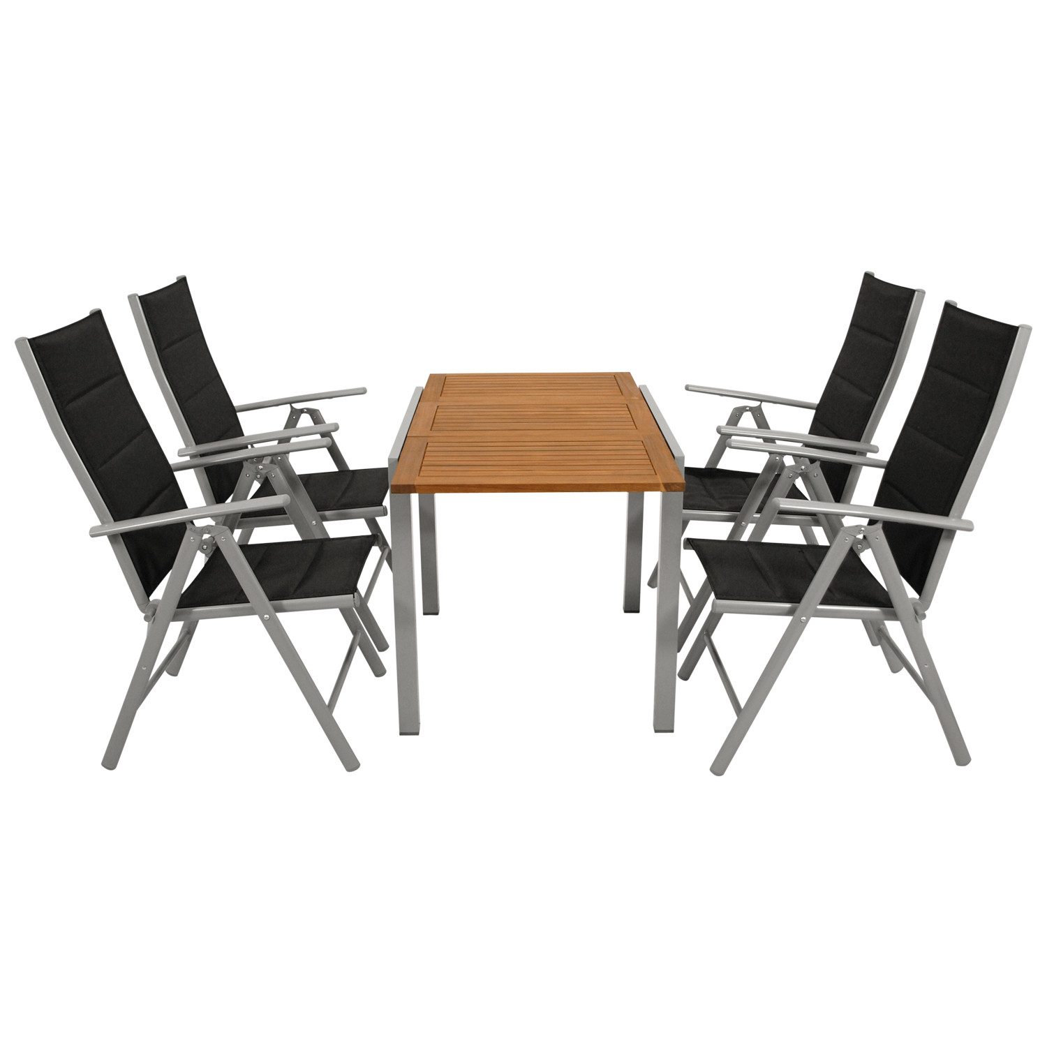 DEGAMO Garten-Essgruppe VAIL, (5-tlg., 4 Klappsessel, günstig online kaufen
